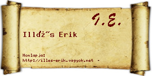Illés Erik névjegykártya