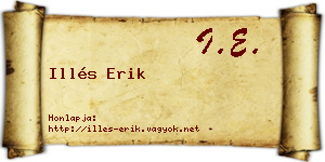 Illés Erik névjegykártya